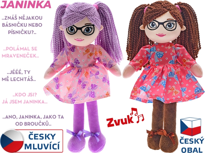 Textilná bábika Janinka 30 cm, hovoriaca po česky