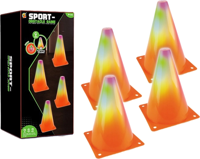 Svietiace LED kužele – sada 4 ks