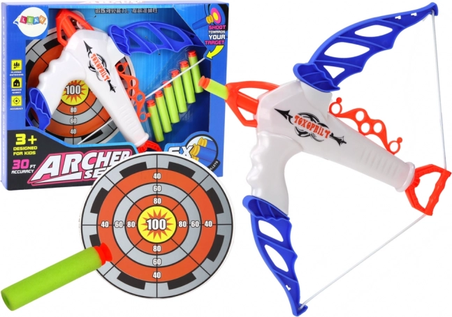 Luk so Terčom na Penové Šípky s Prísavkou, 6 Ks