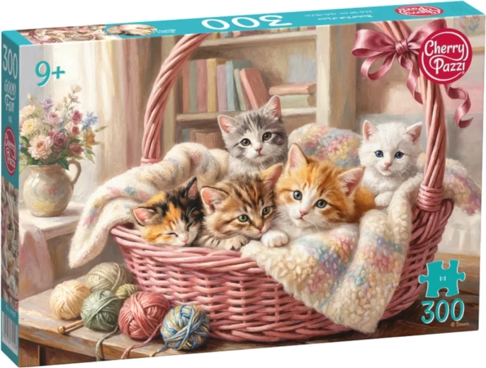 Cherry Pazzi Puzzle mačiatka v košíku 300 dielikov