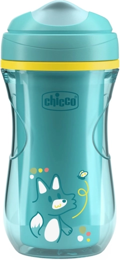 Chicco termo hrnček Active s tvrdým náustkom, teal, 14 m+