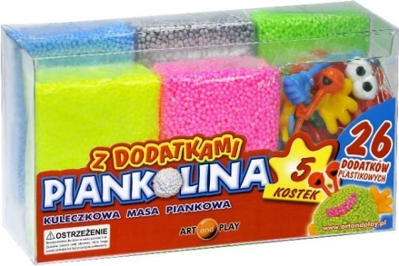 Pěnová modelína 5 farieb s 26 doplnkami