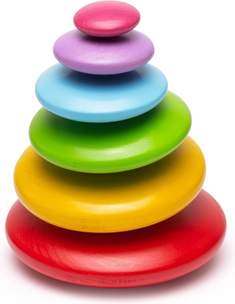 Balančné farebné drevené kamienky
