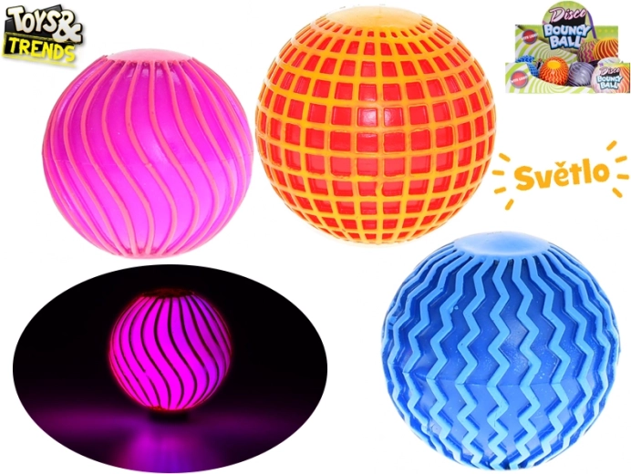 Toys&Trends svietiaca skákacia loptička disco 6 cm