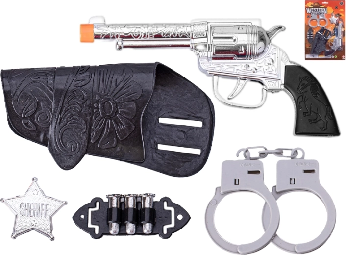 Westernový set pre malých šerifov s klapajúcim koltom 19 cm