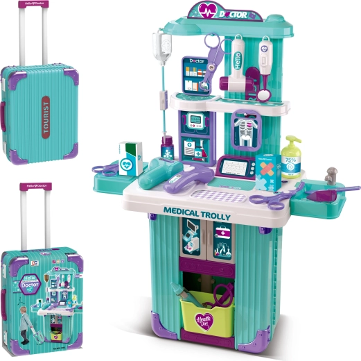 2 v 1 kufrík a detská ambulancia s príslušenstvom