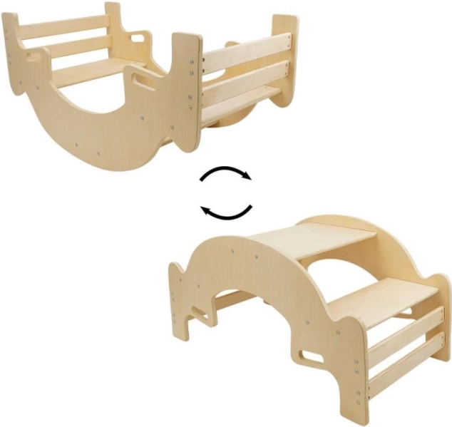 Piknikový stôl a hojdačka 2v1 prírodný