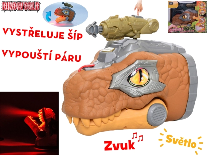 Dinoworld interaktívna dinosauří hlava 17 cm so zvukmi a parou
