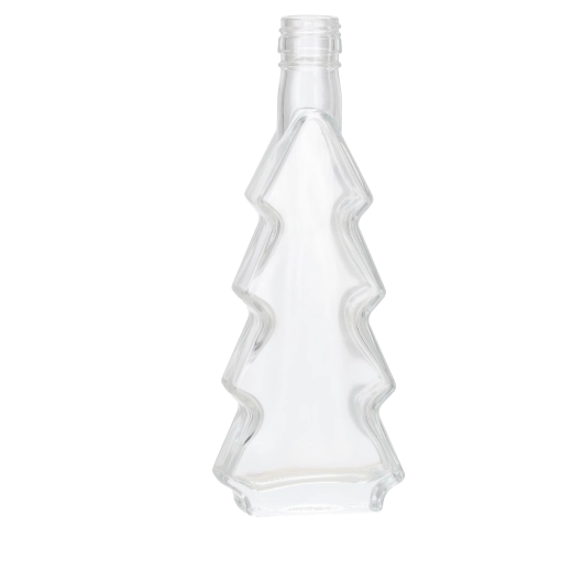Sklenená fľaša v tvare vianočného stromčeka 200 ml