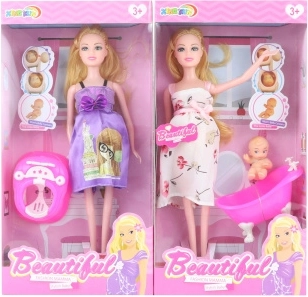 Tehotná bábika s bábätkom a doplnkami