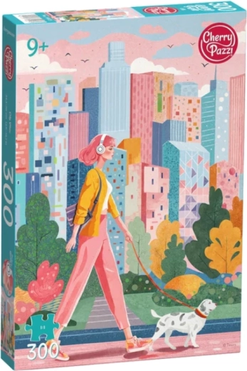 CHERRY PAZZI Puzzle Slečna so psíkom v meste 300 dielikov