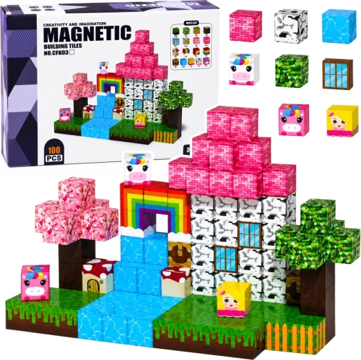Magnetické kocky – magická ríša 3D (100 dielikov)