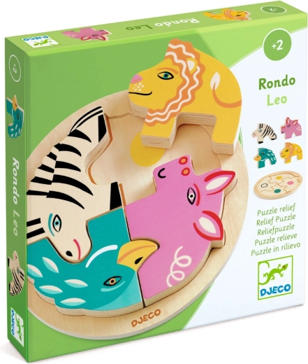 Drevené vkladacie puzzle Rondo Leo od DJECO