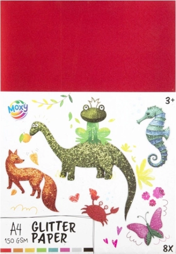 Brokátový farebný papier A4, 8 hárkov