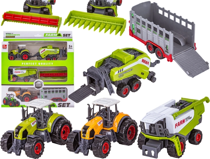 Sada poľnohospodárskych strojov farma – 2× traktor a kombajn (3 ks)