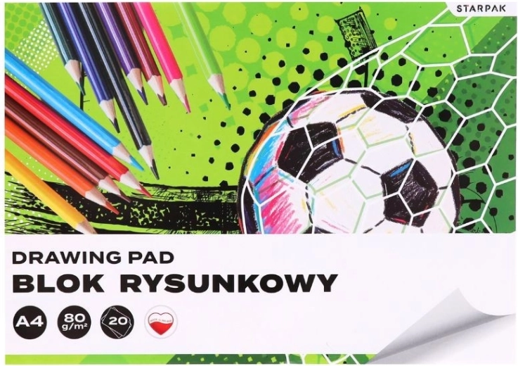 Kresliaci blok futbal A4, 20 listov