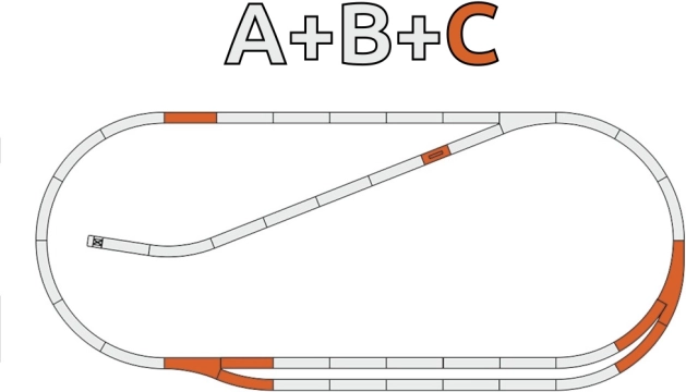 Roco geoLINE sada koľají C s podložím – paralelný úsek H0