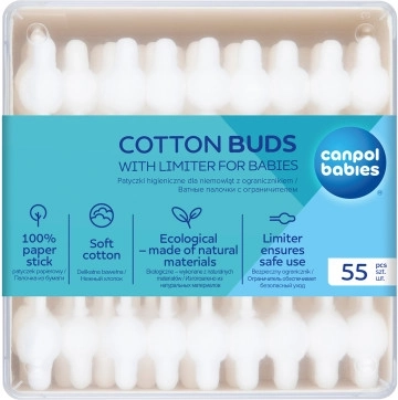 Canpol babies Vatové tyčinky s omezovačom papierové 56 ks