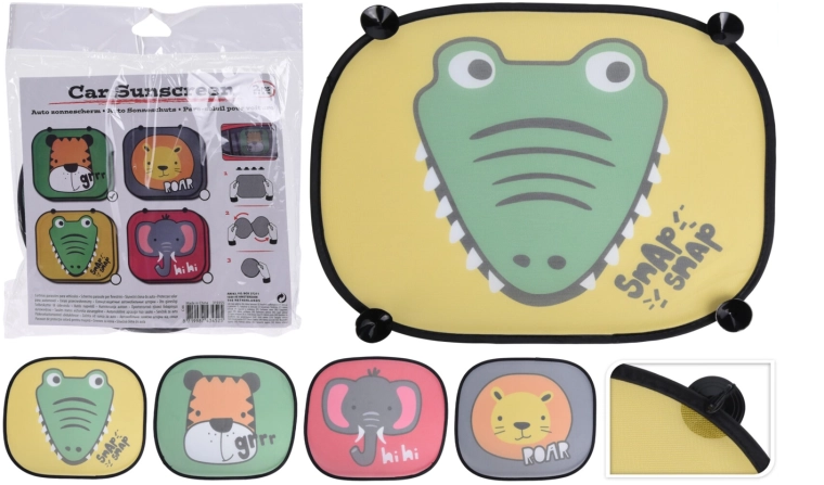 Slnečné clony do auta so zvieratkami, sada 2 ks