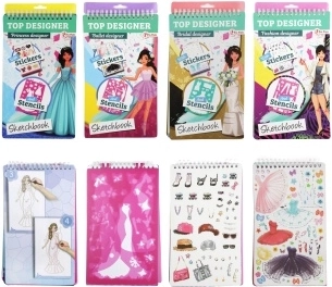 ToiToys skicár pre módnych návrhárov s nálepkami, assortiment - 1 kus