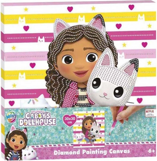Diamantová mozaika Gabby’s Dollhouse – mačací domček 30 × 30 cm