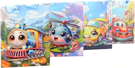 Darčeková taška s motívom veselých dopravných prostriedkov