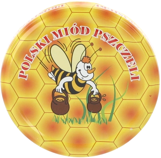 Viečko na medové poháre 82 mm, 6 záchytov, motív včely