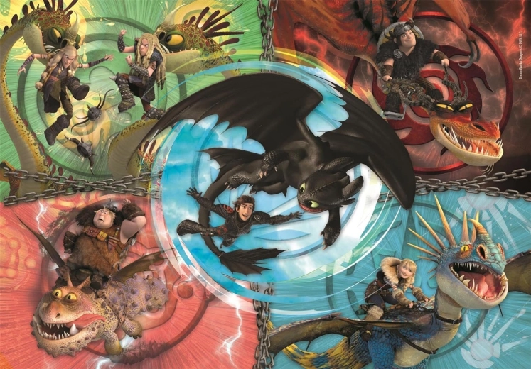 Clementoni puzzle Ako vycvičiť draka 104 dielikov