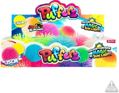 Loptuška meniaca farbu 12 cm, strapkatá gumová