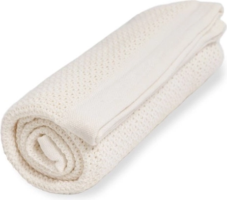 Vinter & Bloom deka z organickej bavlny soft grid pearl white