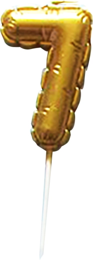 Tortová sviečka číslica 7 zlatá zapichovacia 6 cm