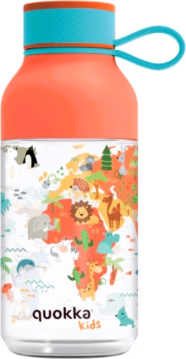 Tritánová detská fľaša Quokka Kids Ice Maps s pútkom 430 ml