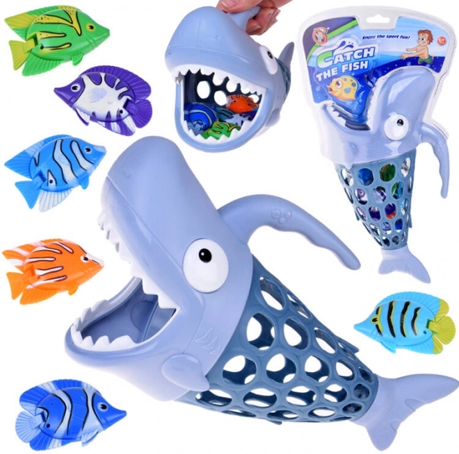 Chyť rybku – košík v tvare žraloka do vody