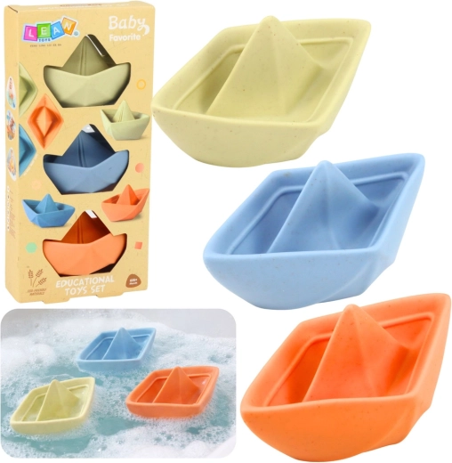 Sada gumených lodičiek do kúpeľa pre bábätká, pastelové, 3 ks