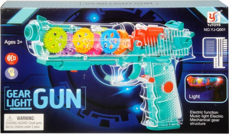 Priehľadná pištoľ so svetlom a zvukom