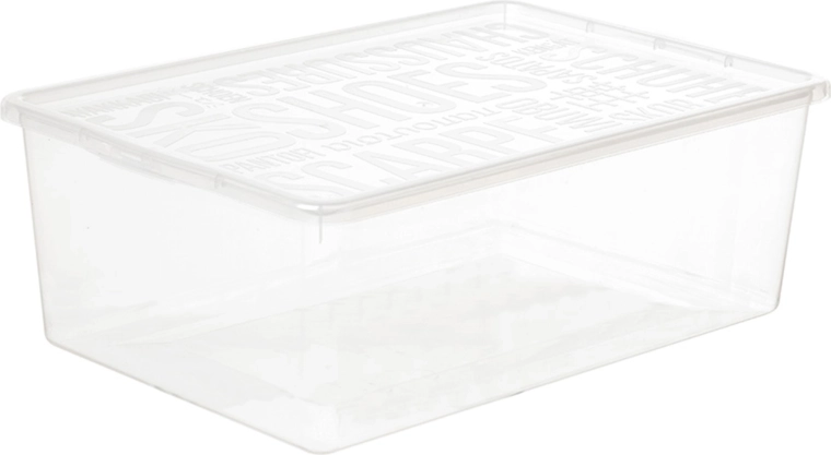 Box na obuv s vekom 9,5 l transparentný
