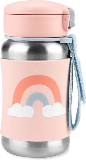 Skip Hop Spark Style nerezová fľaša so slamkou dúha 350 ml