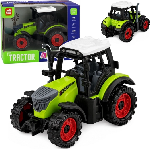 Zelený poľnohospodársky traktor s trecím pohonom 15 cm - 1 kus