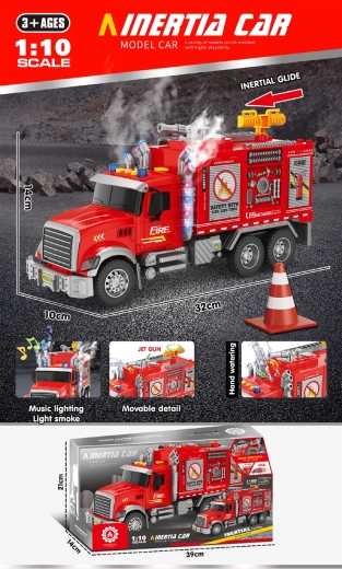 Interaktívne hasičské vozidlo so svetlom, zvukom a dymom