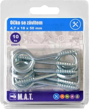 Zatvorené očko so závitom 50 × 18 × 4,7 mm, zinkované (10 ks)