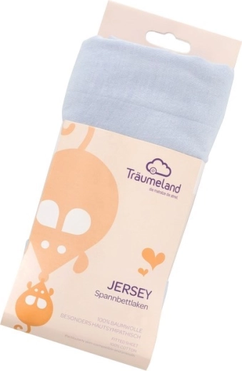 Träumeland jersey napínacia plachta do ohrádky 100 × 100 cm svetlomodrá