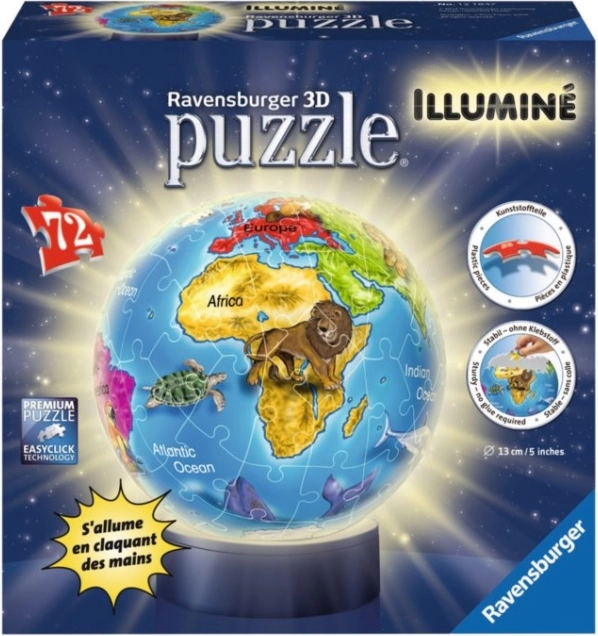 Ravensburger 3D Svietiaca puzzle guľa Globus 72 dielikov