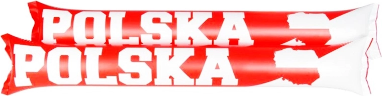 Nafukovacie fanúšikovské tyče bielo‑červené – 2 ks