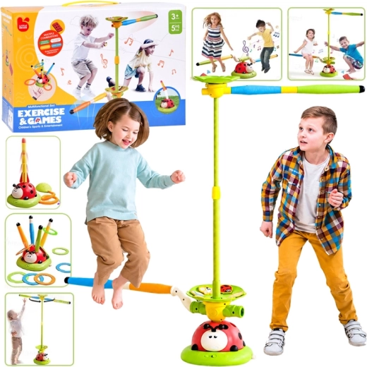 Interaktívny športový set 5 v 1 lienka so skákaním, raketami, krúžkami a diaľkovým ovládaním