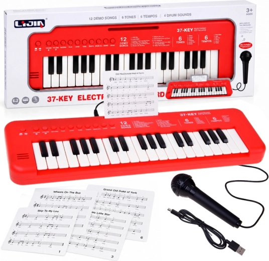 Detský elektronický keyboard s 37 klávesmi a mikrofónom