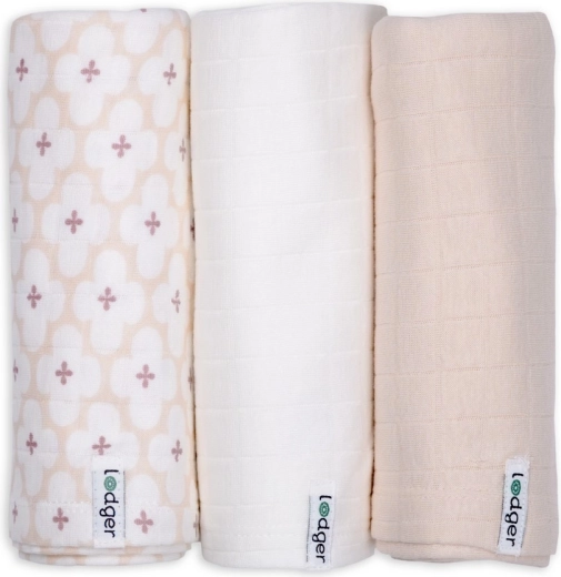 Lodger bavlnené mušelínové plienky Swaddler solid matcha powder, 70 × 70 cm (3 ks)