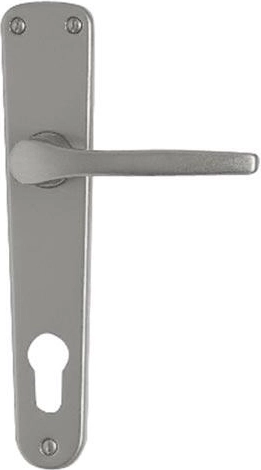 Dverová kľučka so štítkom MONET pre vložku 72, hliník, strieborná