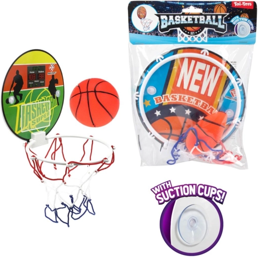Mini basketbalový kôš s prísavkami a loptičkou