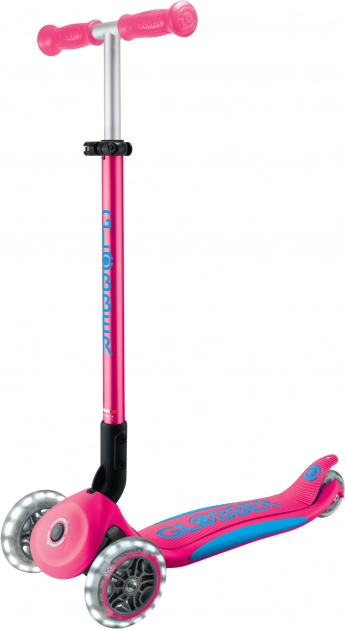 Globber Kolobežka Plus - Primo Foldable Plus Lights Fuchsia Pink