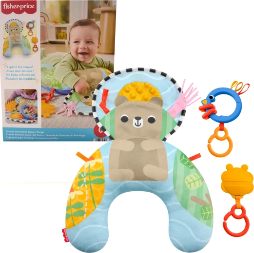 Fisher-Price senzorický vankúšik pre bábätká s hračkami na objavovanie